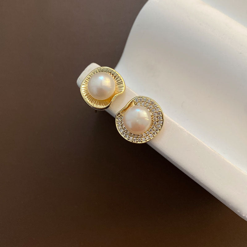 Geometric Freshwater Pearl Earrings