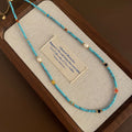 Layered Red Agate & Turquoise Beaded Necklace