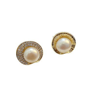 Geometric Freshwater Pearl Earrings
