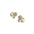 Pearl Rose Stud Earrings