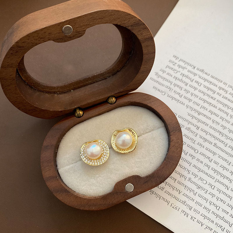 Geometric Freshwater Pearl Earrings