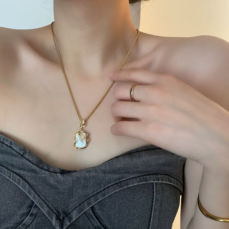 Baroque Pearl Square Ring